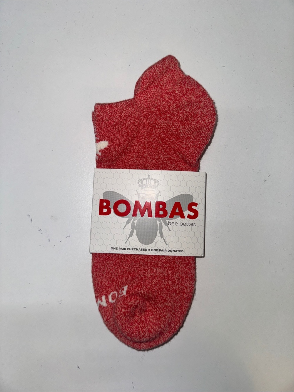 Bombas Men's low-cut Athletic Socks in Red Heather